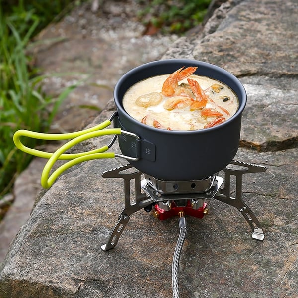 5800W Windproof Camping Gas Stove – With Piezo Ignition and Gas Canister Adapter