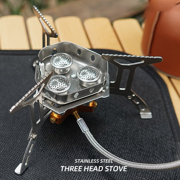 5800W Windproof Camping Gas Stove – With Piezo Ignition and Gas Canister Adapter
