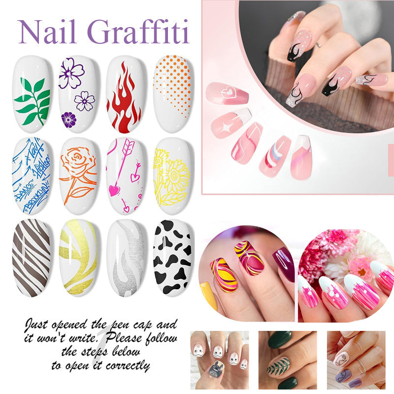 Nail Art Pen Set – 12 Colors