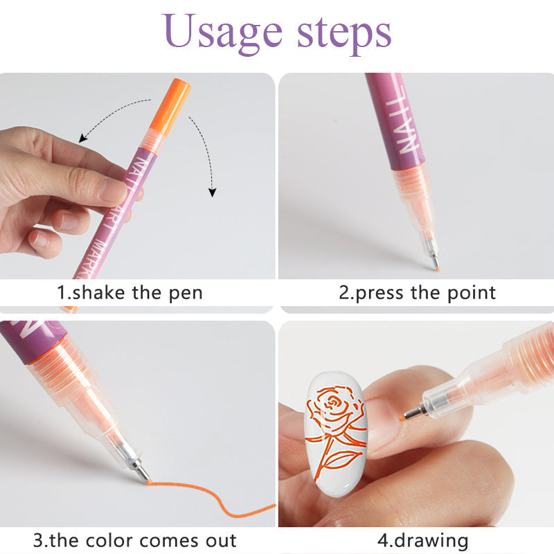 Nail Art Pen Set – 12 Colors