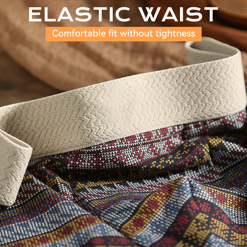 Breathable Men’s Boxer Shorts with Geometric Pattern – 1 Set (3 Pieces)