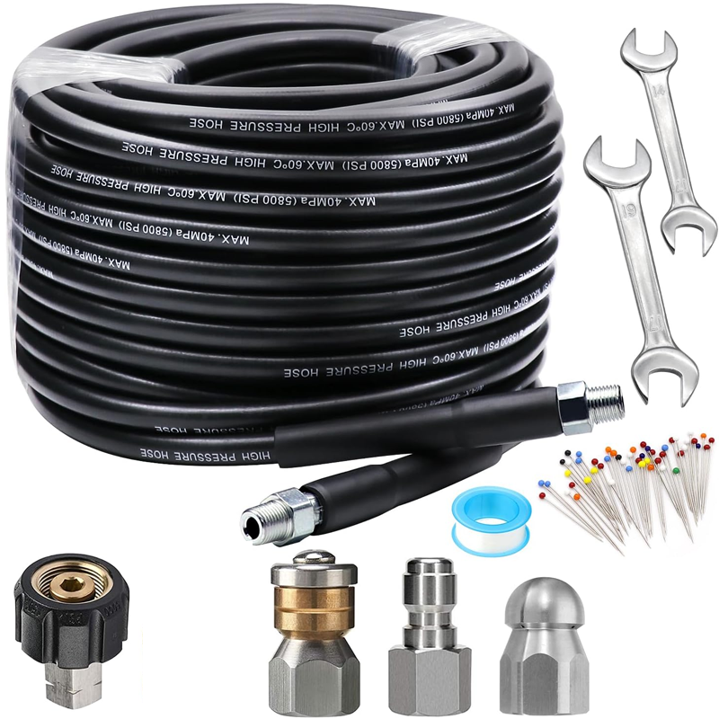 5800 PSI Drain Cleaning Kit – High-Pressure Nozzle and Hose for Clogged Drains and Pipes