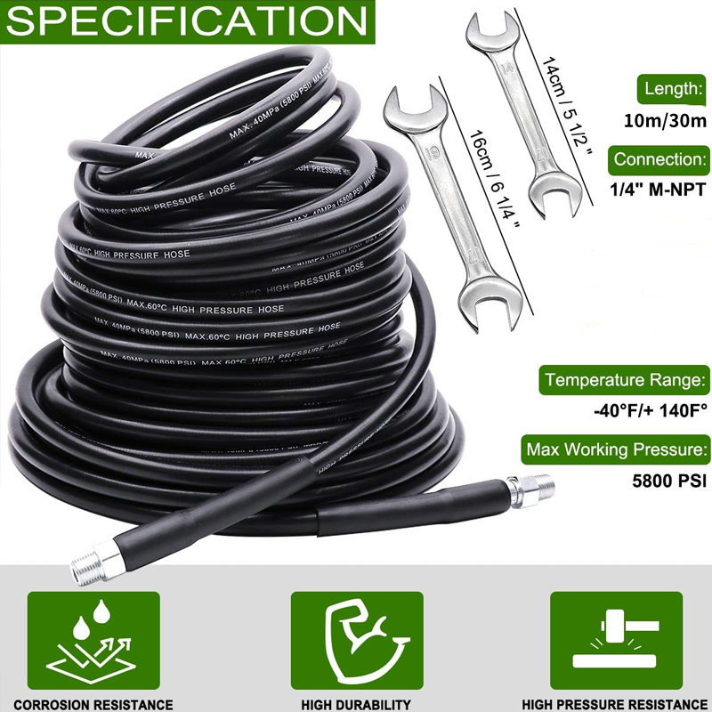 5800 PSI Drain Cleaning Kit – High-Pressure Nozzle and Hose for Clogged Drains and Pipes