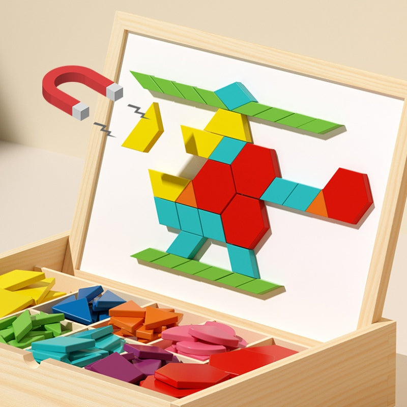 Wooden Magnetic Puzzle: Create Shapes & Patterns
