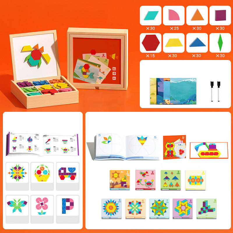 Wooden Magnetic Puzzle: Create Shapes & Patterns