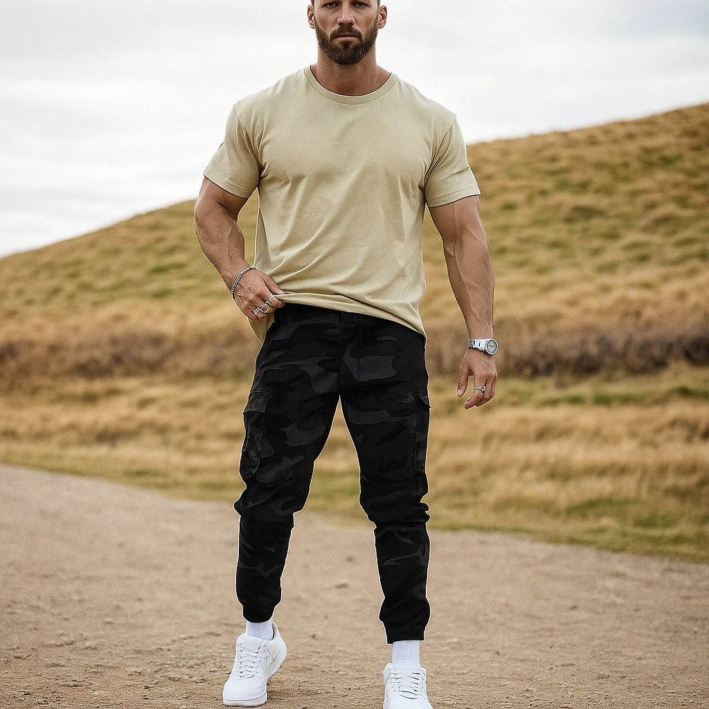 Men's Tactical Cargo Pants - Army Camouflage Print
