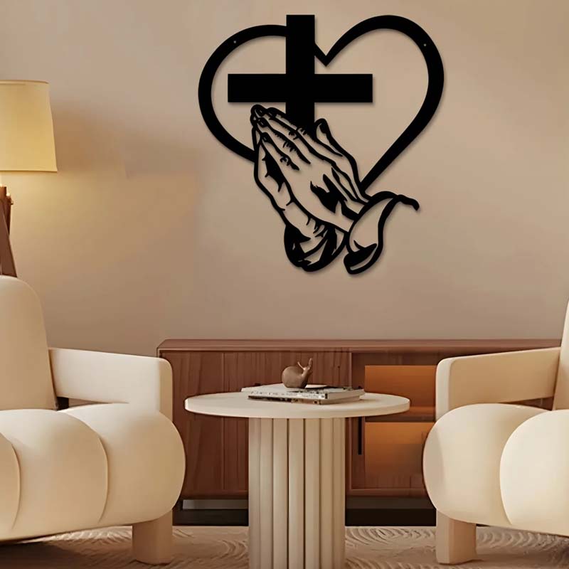 Cross in Heart Wall Decoration