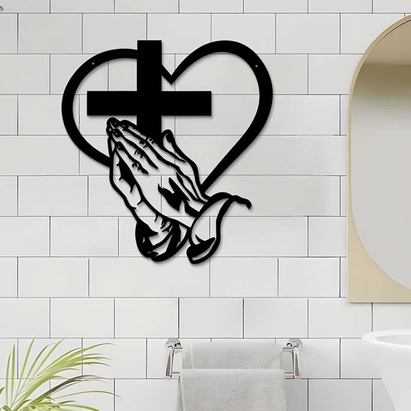 Cross in Heart Wall Decoration