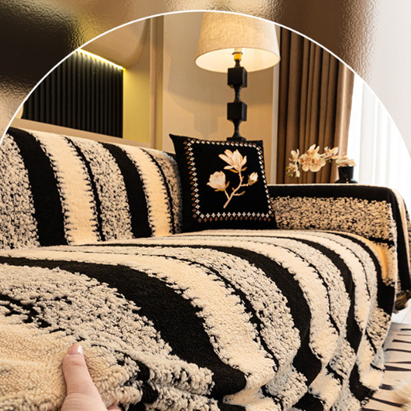 Pet-Proof Plush Sofa Cover with Anti-Slip