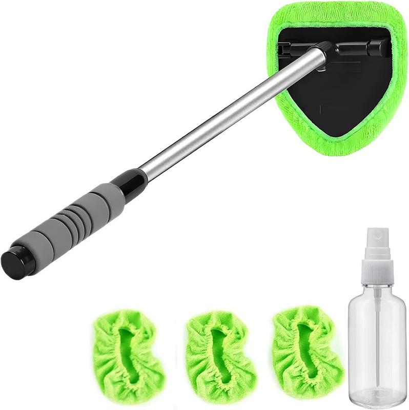 Telescopic Window Cleaner Set - Extendable Pole with Scrubber & Squeegee