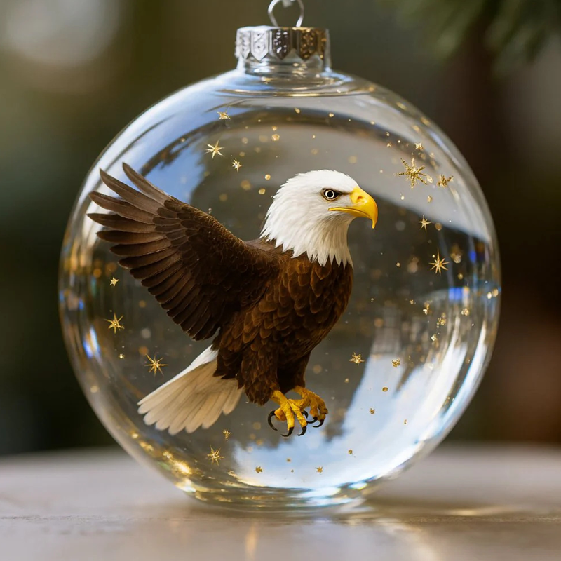 Nature’s Christmas Ornament: Bird in Clear Globe