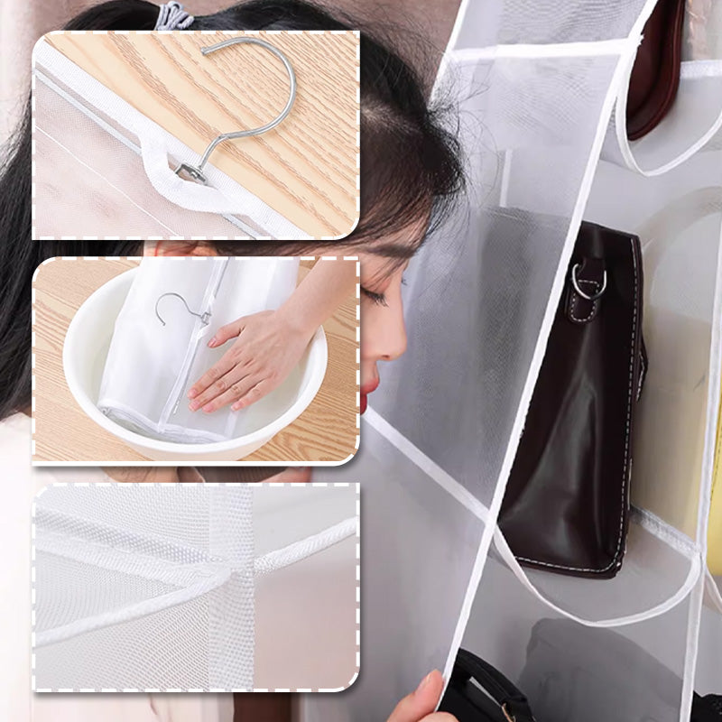 Hanging Dustproof Handbag Organizer with 6/8 Large Pockets