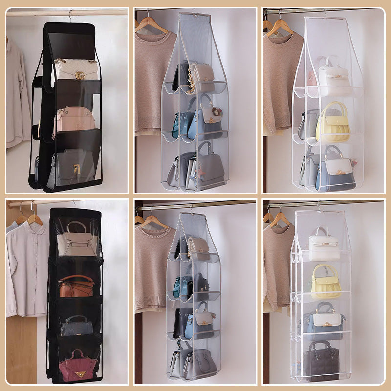Hanging Dustproof Handbag Organizer with 6/8 Large Pockets