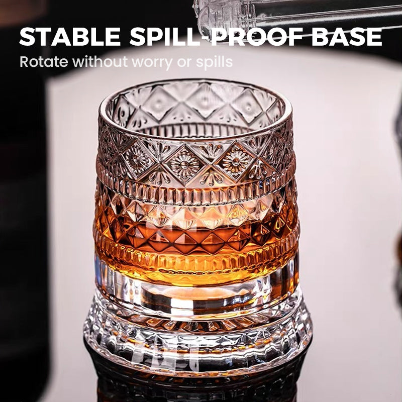 ππ₯ 360Β° Rotating Whiskey Glass β Luxury Crystal Rotating Tumbler Glass