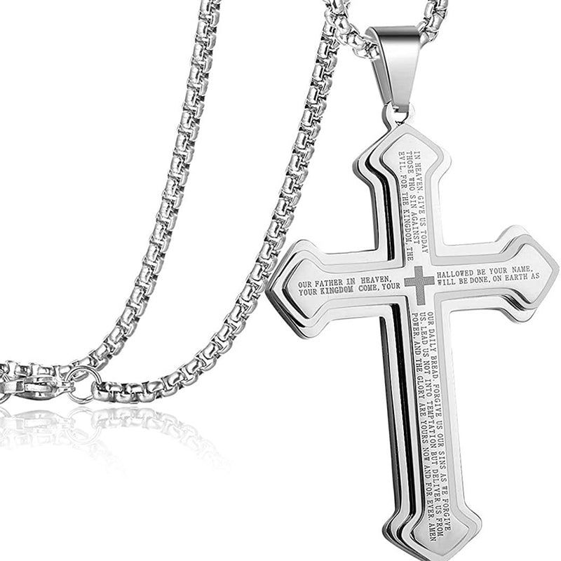 📢📢 50% OFF!! ⏰ Men's Lord's Prayer Cross Necklace