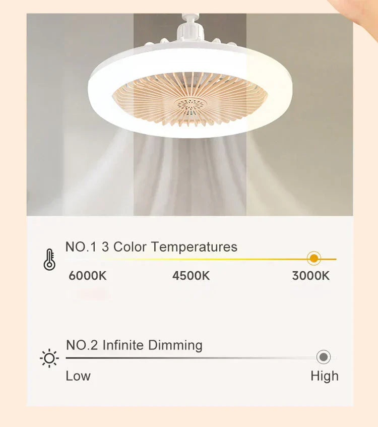 LED Ceiling Fan with Remote Control β Quiet, 3 Light Modes, Energy Efficient π