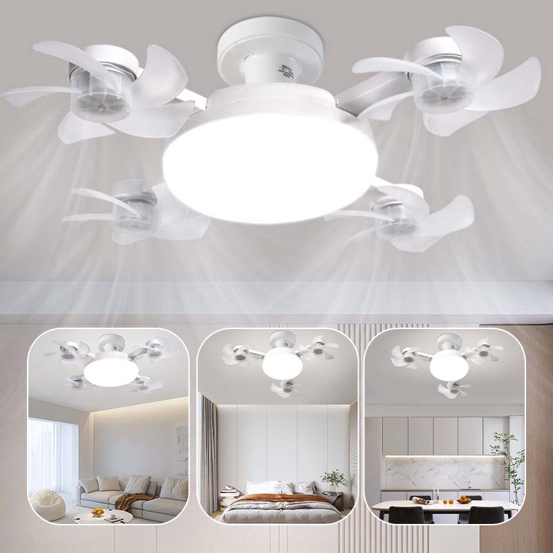 New E27 Ceiling Fan with Light – 2-in-1 Quiet LED Fan Light