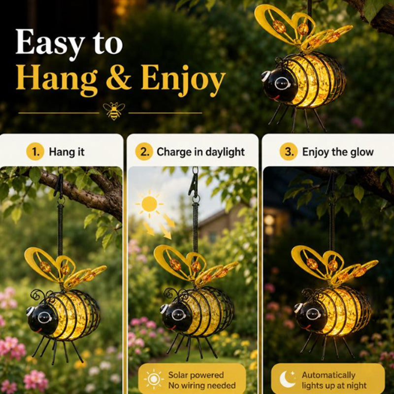 Solar Hanging Light with Bees