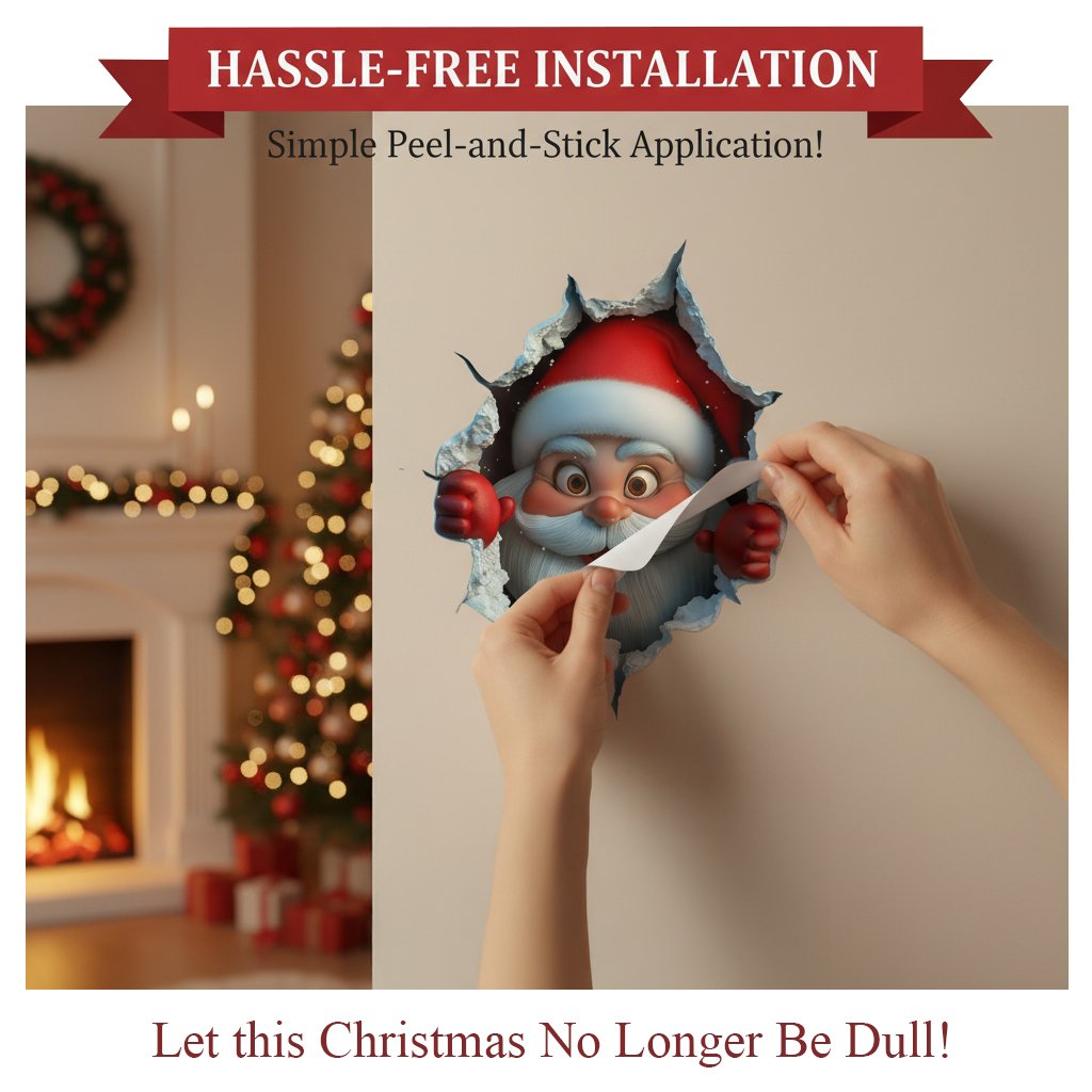 3D Christmas Wall Sticker, 1 Set (2 pcs) | Create Christmas Atmosphere in One Minute