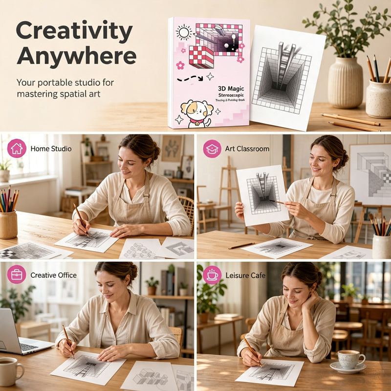 Magic 3D coloring book for kids – Educational and creative sketchbook