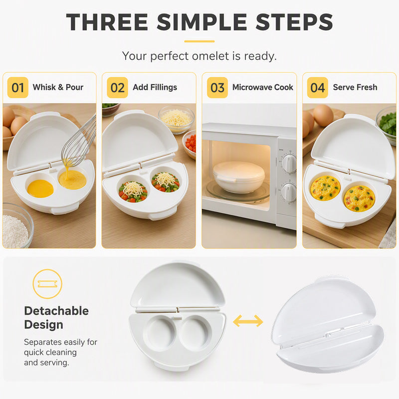 2-in-1 Microwave Egg Cooker and Fried Egg Mold