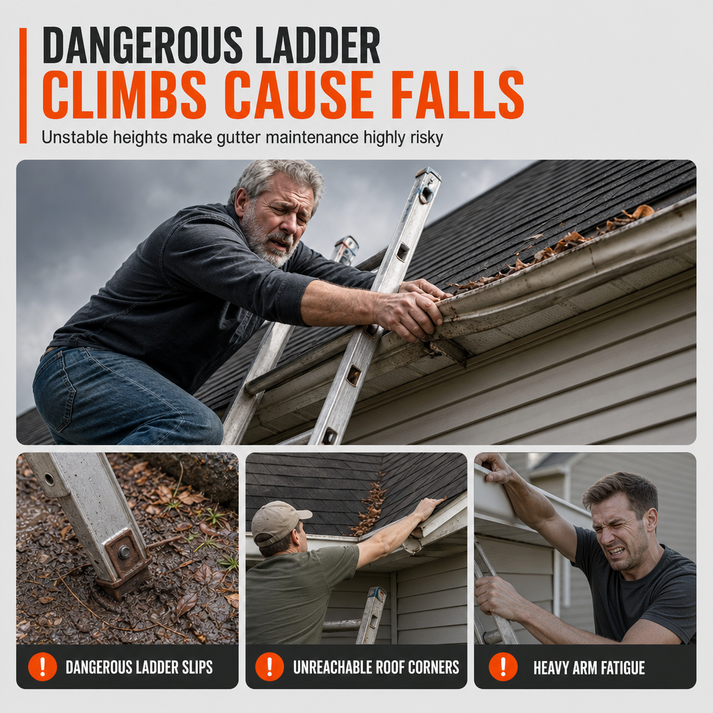 Ladder-Free Gutter Cleaner