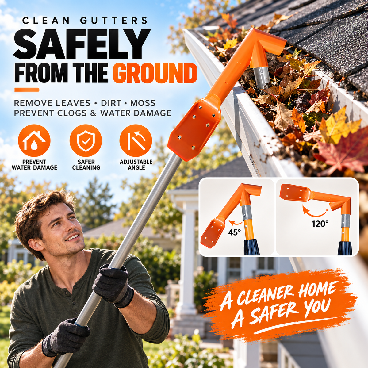 Ladder-Free Gutter Cleaner