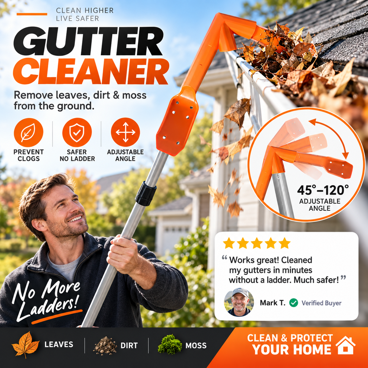Ladder-Free Gutter Cleaner