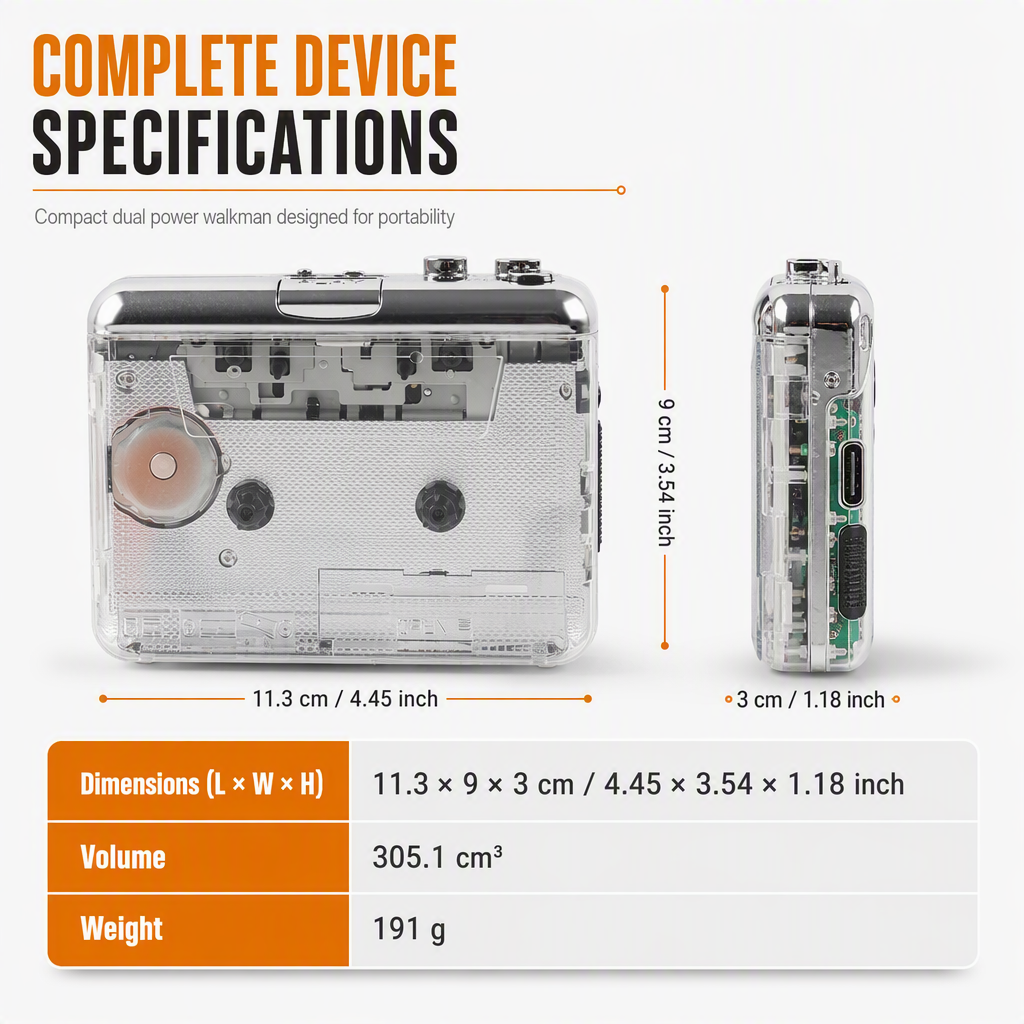 Transparent Cassette Tape Player – Old Tapes, New Life!