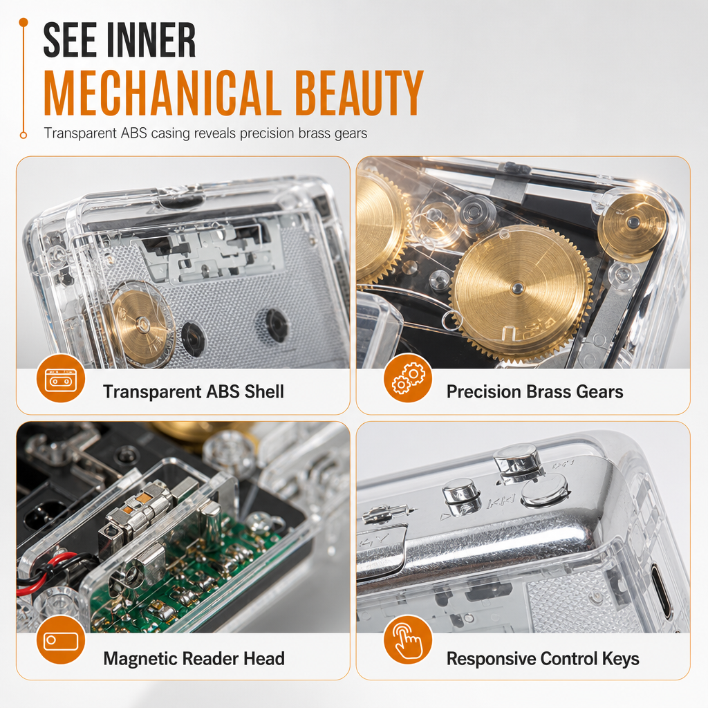 Transparent Cassette Tape Player – Old Tapes, New Life!
