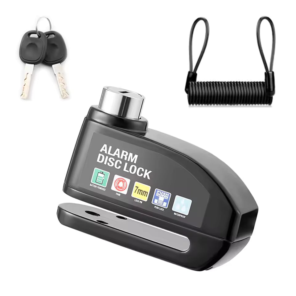 110 dB Alarm Disc Brake Lock – Disc Brake Lock for Bicycles, Mopeds & Motorcycles