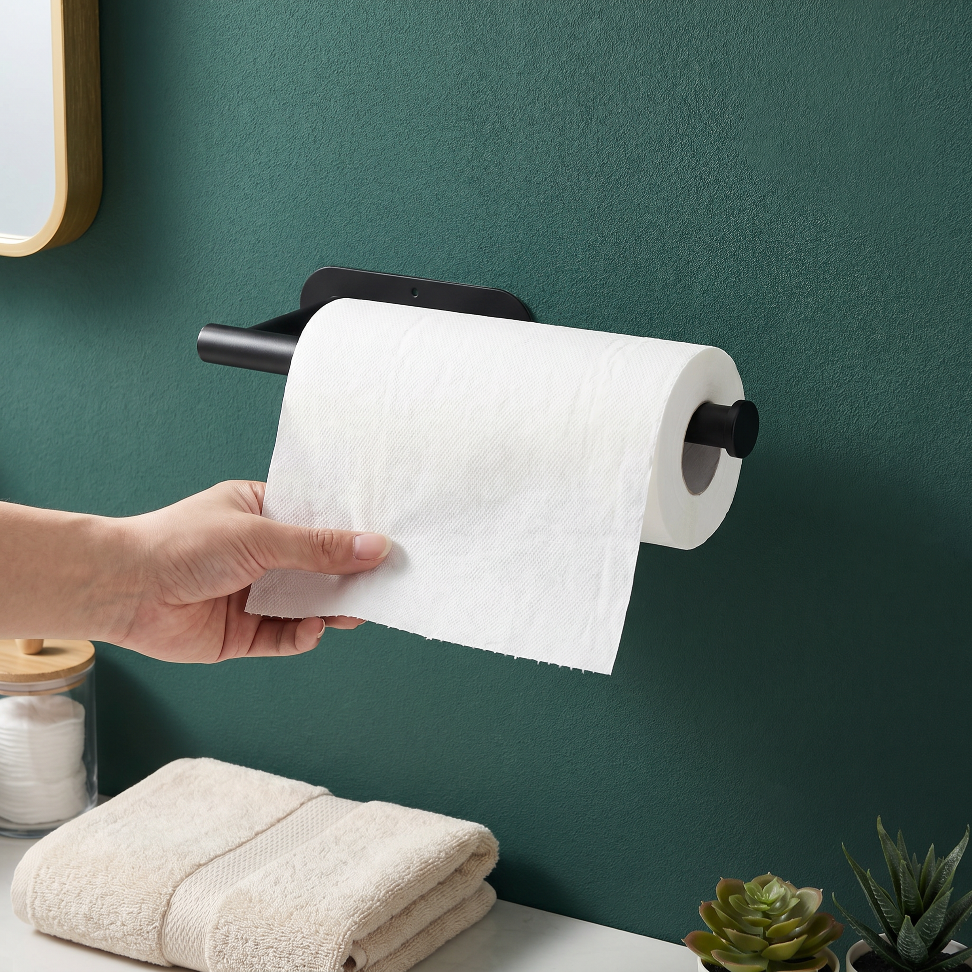 Modern Stainless Steel Paper Towel Holder – No-Drill Installation & Versatile Use