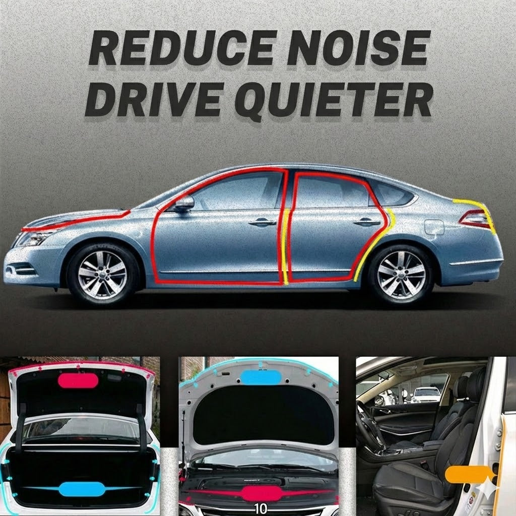 Universal Car Door Rubber Seal (5 Meters) – Self-Adhesive Weatherstripping Against Wind Noise (B-Shape)