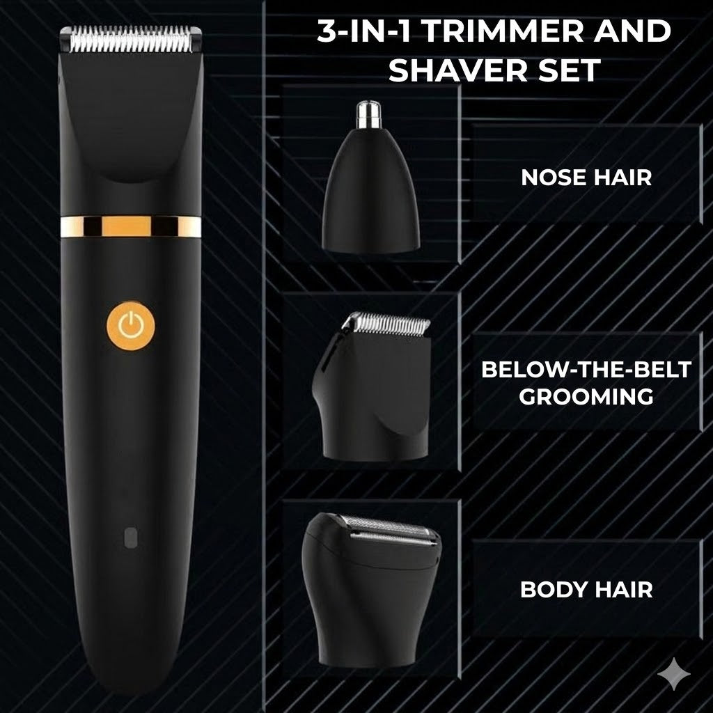 3-in-1 Body Groomer for Men – Electric Body Trimmer