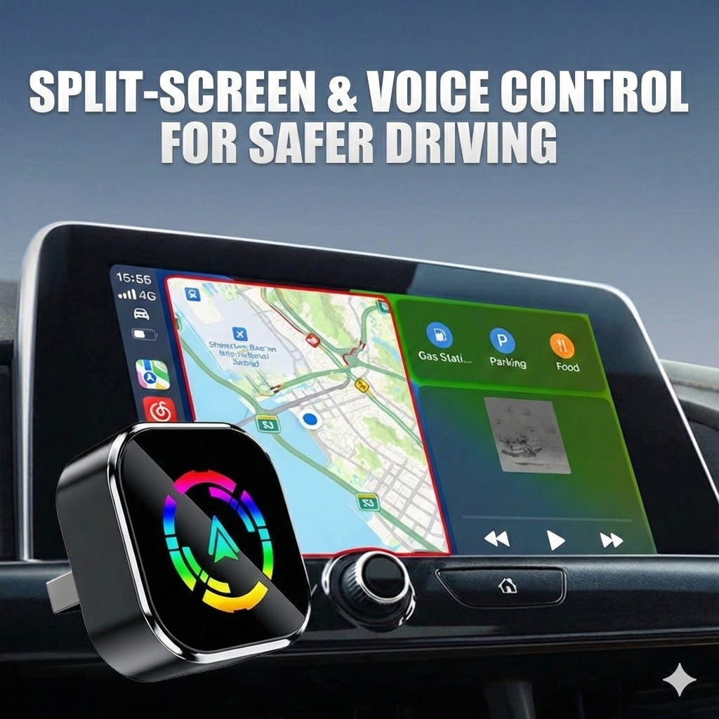2-in-1 Wireless Adapter for iPhone & Android Auto