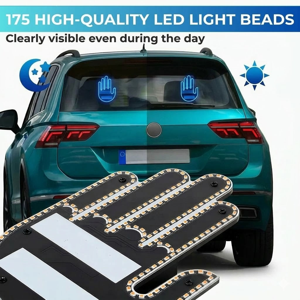 Illuminated hand-shaped car lights