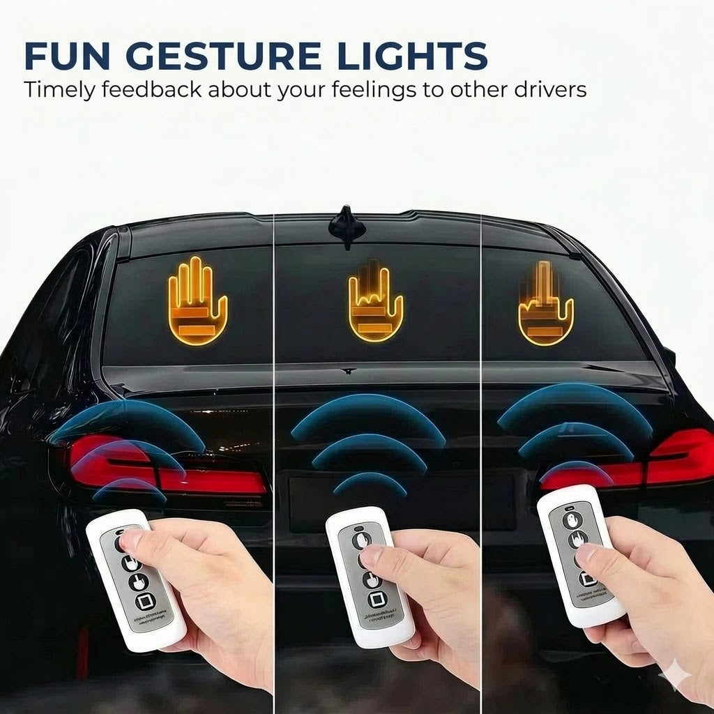 Illuminated hand-shaped car lights