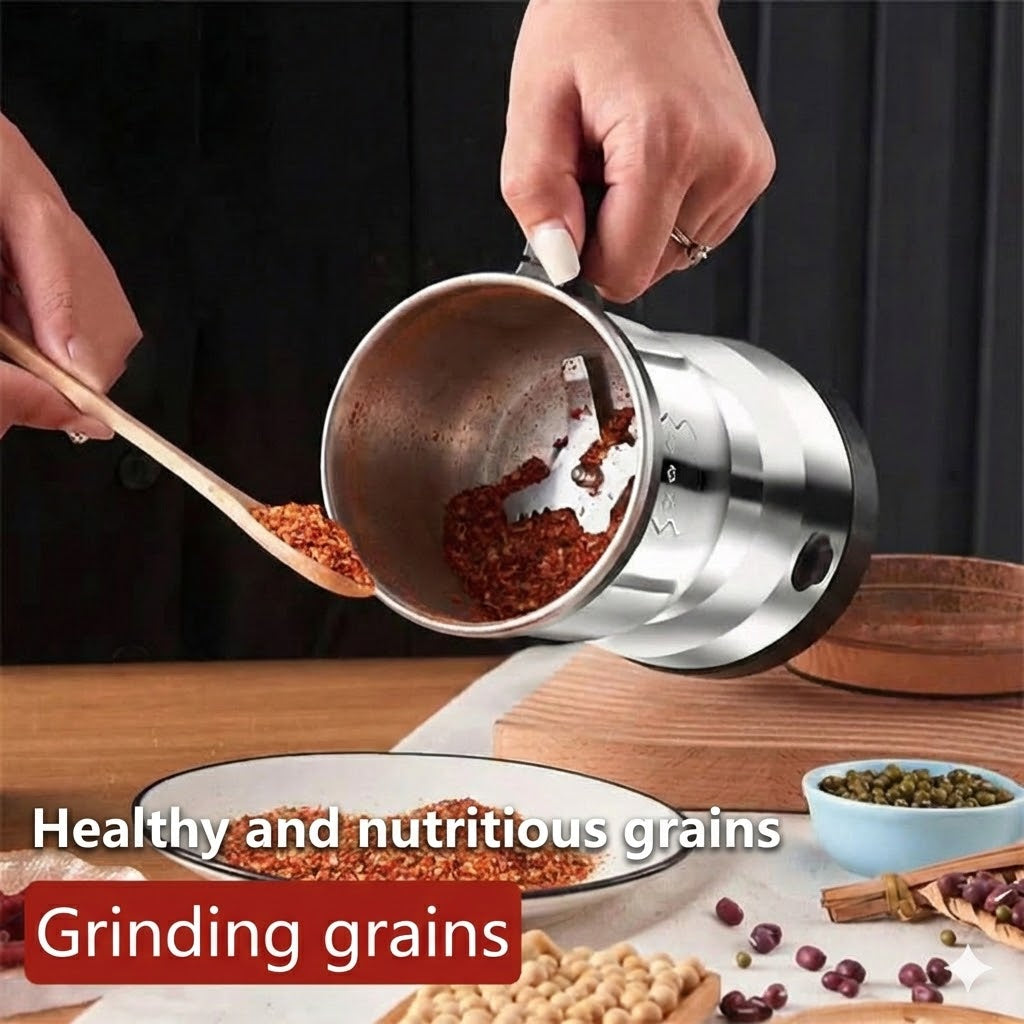 Electric Coffee & Spice Grinder – Stainless Steel Bean Grinder for Coffee, Nuts & Seeds (Compact)