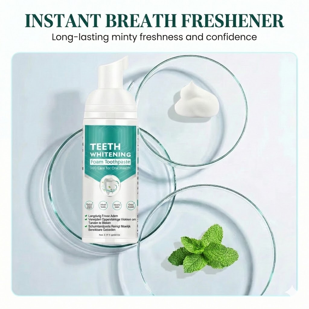 Whitening Toothpaste Foam - 360° Deep Cleaning Mousse (For Fresh Breath)