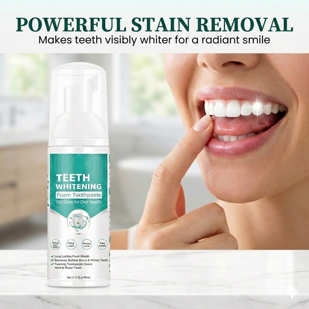 Whitening Toothpaste Foam - 360° Deep Cleaning Mousse (For Fresh Breath)