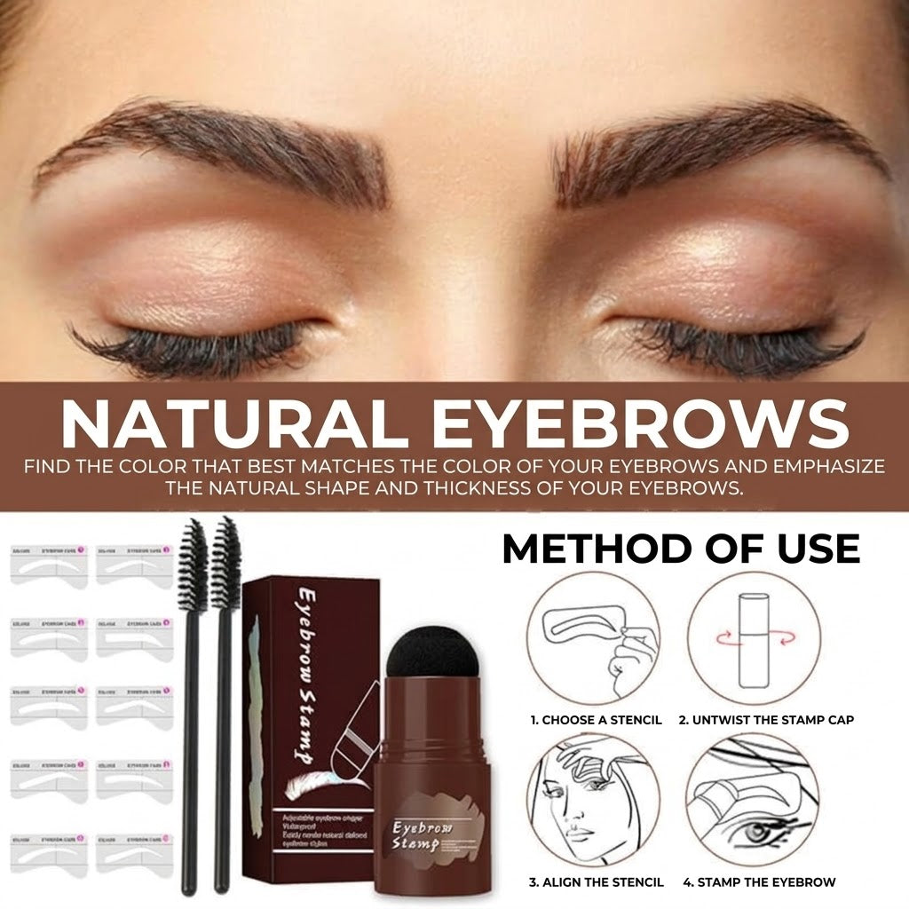 Professional Eyebrow Stamp & Stencil Kit - For Perfect Symmetry