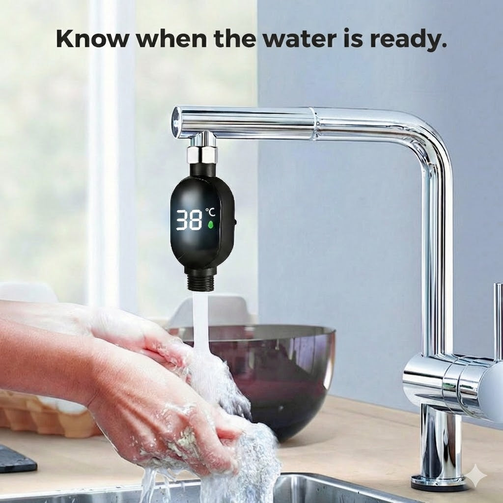 Digital Shower Thermometer – Battery-Free LED Water Thermometer (Safe for Baby & Child)