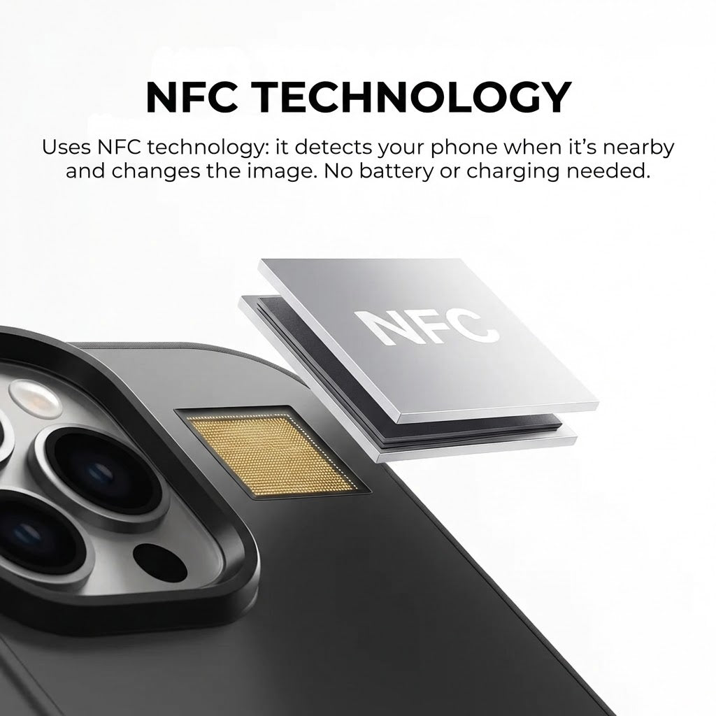 Pixly NFC E-Ink Case for iPhone - Smart Case with Customizable Screen (DIY Photos)