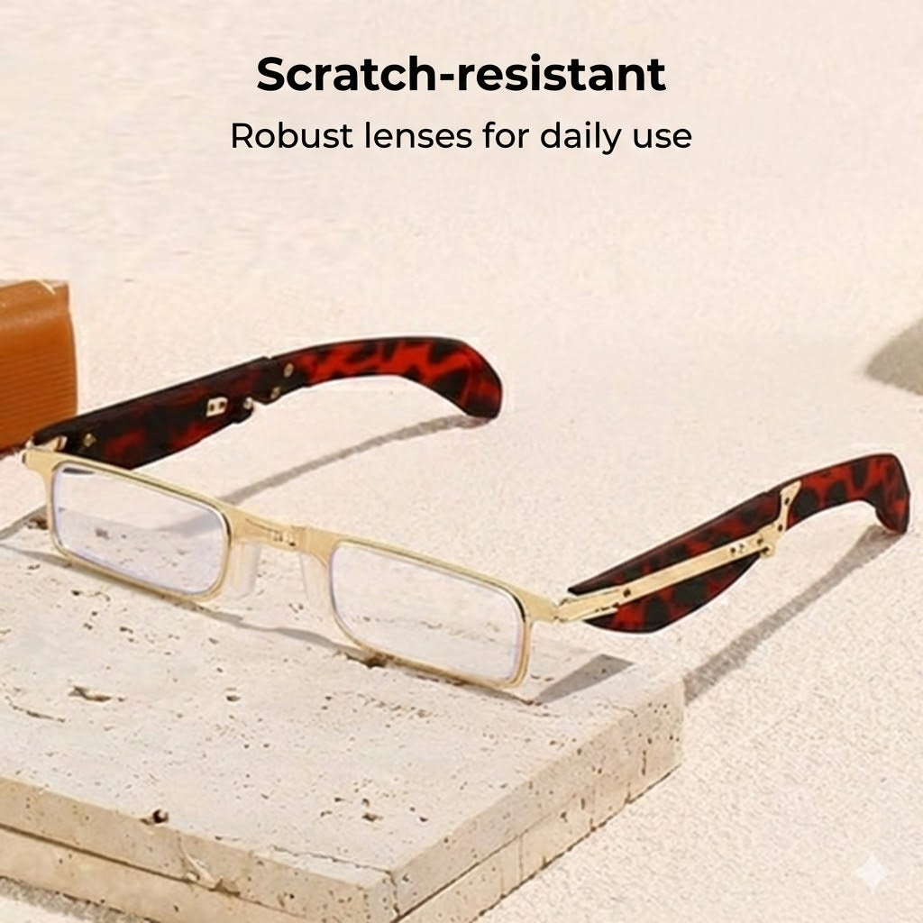 Foldable Reading Glasses & Computer Glasses - Blue Light Filter - Collapsible (Incl. Case)