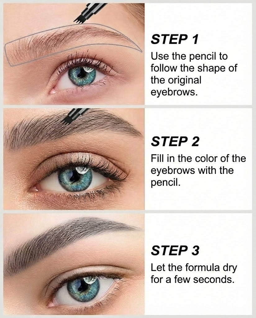 Microblading Eyebrow Pen – Waterproof Eyebrow Pencil with Micro-Fork Tip (Natural Effect)