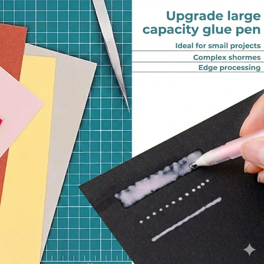 Fine Point Glue Pens - Precision Glue for Scrapbooking & Card Making (Set of 6)