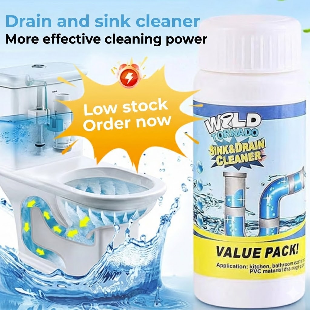 Powerful Drain Unclogger - Foaming Powder for Sink & Bathroom (Clog Remover)