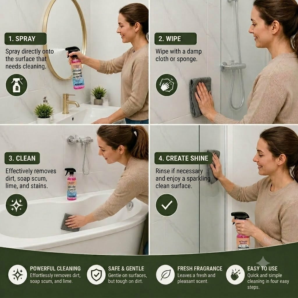 Bathroom Cleaner – Universal Cleaning Agent for Bathtubs, Sinks, and Glass