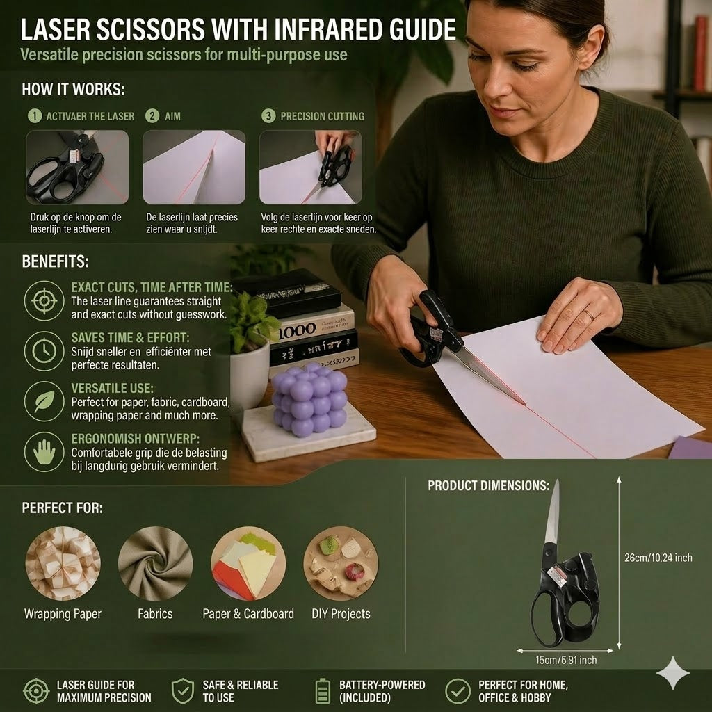 Infrared Guided Scissors – Precise Alignment for Sewing and Crafting