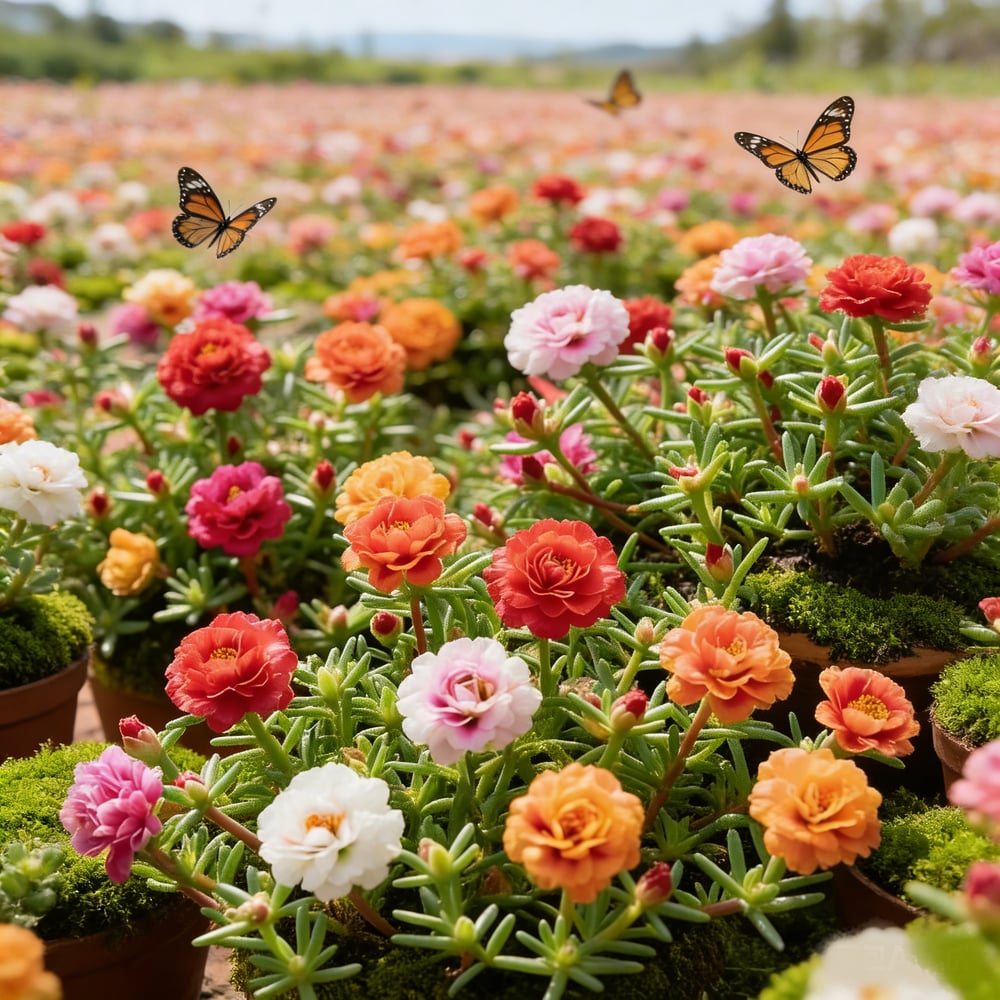 🌸 1000 Moss Rose Seeds Mix – 🌿 Purslane / Sun Roses